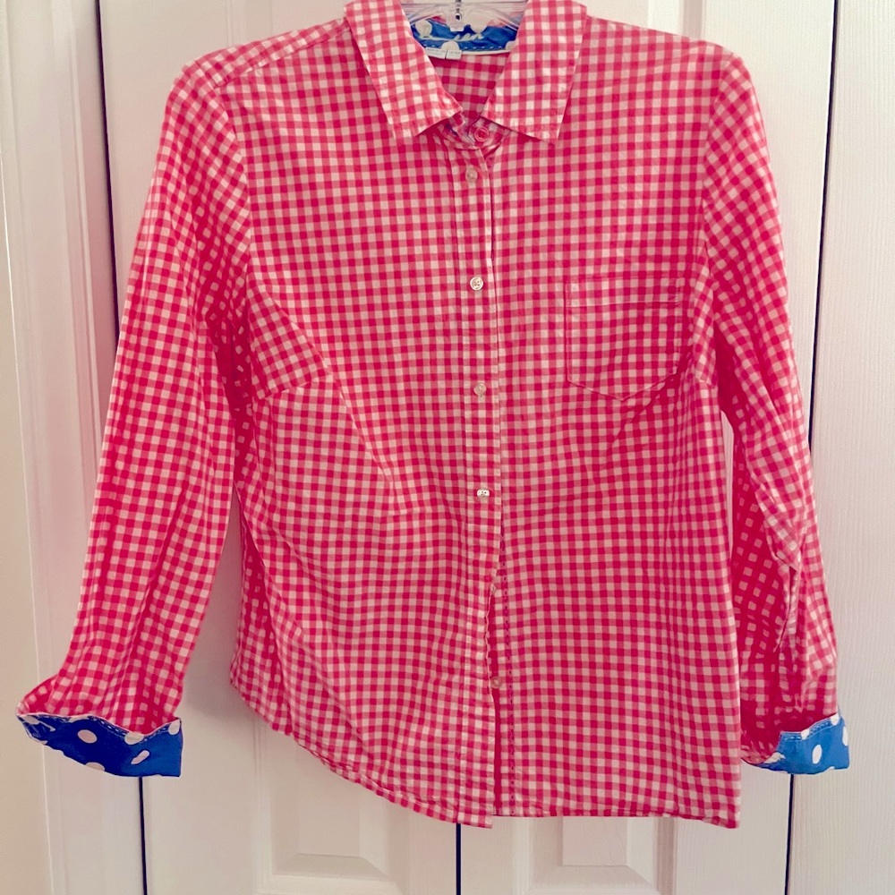 Boden Red Gingham Button Down Shirt